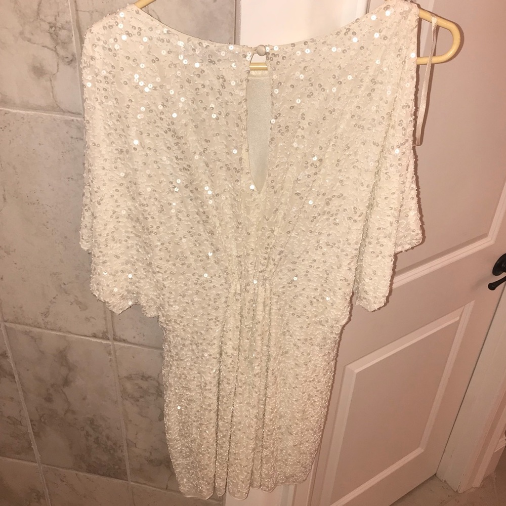 Off White Sequin Cocktail Dress